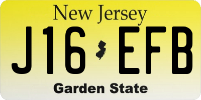 NJ license plate J16EFB