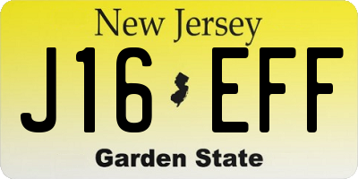 NJ license plate J16EFF