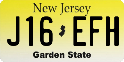 NJ license plate J16EFH