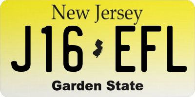 NJ license plate J16EFL