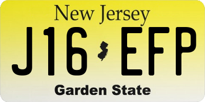 NJ license plate J16EFP