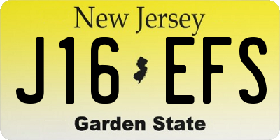 NJ license plate J16EFS