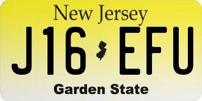 NJ license plate J16EFU