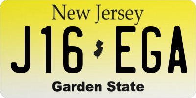 NJ license plate J16EGA