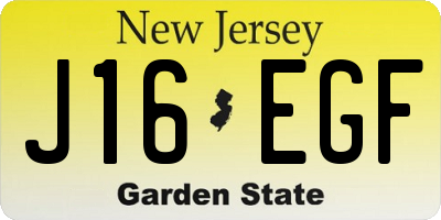 NJ license plate J16EGF
