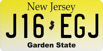 NJ license plate J16EGJ