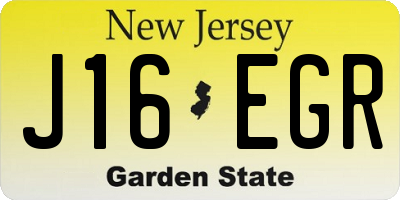 NJ license plate J16EGR