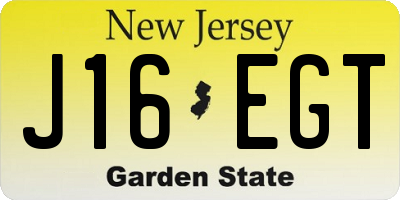 NJ license plate J16EGT