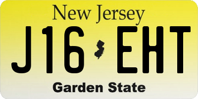 NJ license plate J16EHT