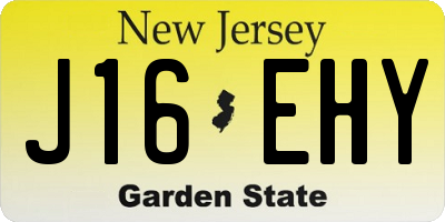 NJ license plate J16EHY