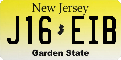 NJ license plate J16EIB