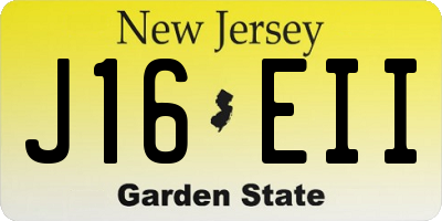 NJ license plate J16EII