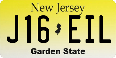 NJ license plate J16EIL