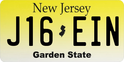 NJ license plate J16EIN