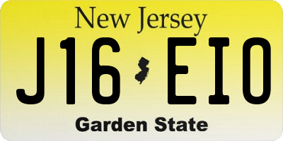 NJ license plate J16EIO
