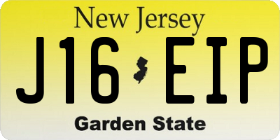 NJ license plate J16EIP
