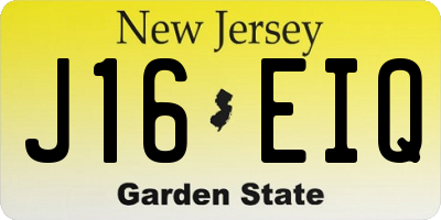 NJ license plate J16EIQ