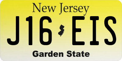 NJ license plate J16EIS