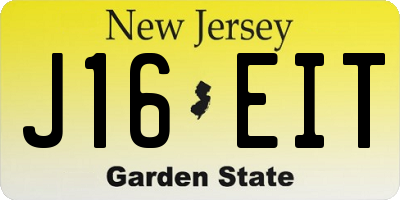 NJ license plate J16EIT