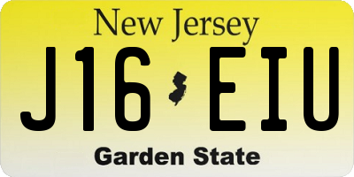 NJ license plate J16EIU