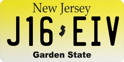 NJ license plate J16EIV