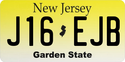 NJ license plate J16EJB