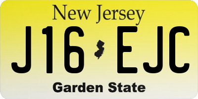 NJ license plate J16EJC