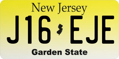 NJ license plate J16EJE