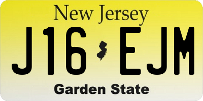 NJ license plate J16EJM