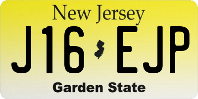 NJ license plate J16EJP