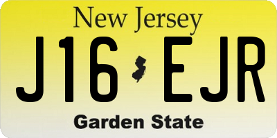 NJ license plate J16EJR