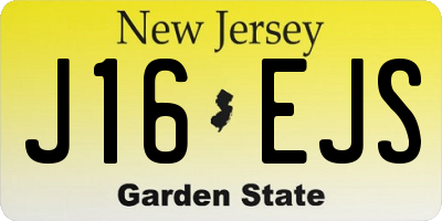 NJ license plate J16EJS