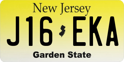 NJ license plate J16EKA