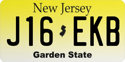 NJ license plate J16EKB