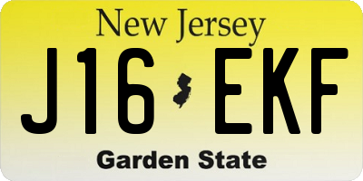 NJ license plate J16EKF