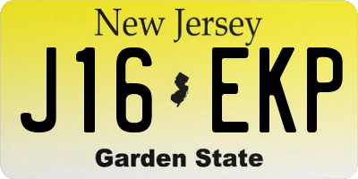 NJ license plate J16EKP