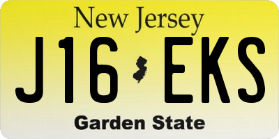 NJ license plate J16EKS