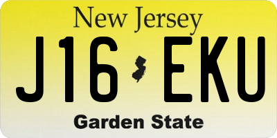 NJ license plate J16EKU