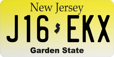 NJ license plate J16EKX