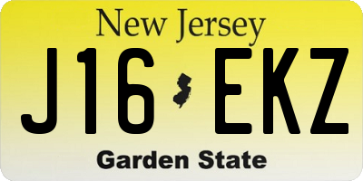 NJ license plate J16EKZ