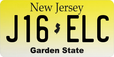 NJ license plate J16ELC