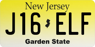 NJ license plate J16ELF