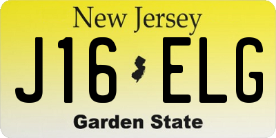 NJ license plate J16ELG