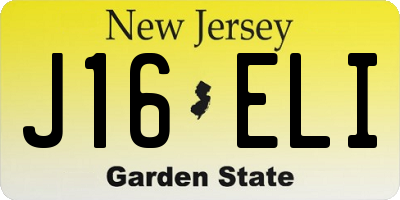 NJ license plate J16ELI