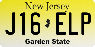 NJ license plate J16ELP