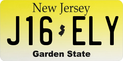 NJ license plate J16ELY