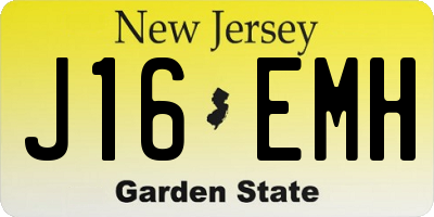 NJ license plate J16EMH