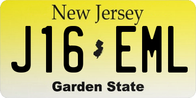 NJ license plate J16EML