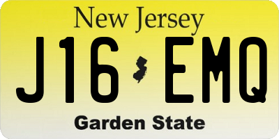 NJ license plate J16EMQ
