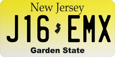 NJ license plate J16EMX